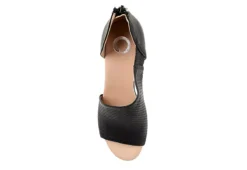 Journee Collection Womens Aretha Wedge Sandal - Black -Fashion Shoe Store US 01 102152 05