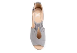Journee Collection Womens Kedzie Wedge Sandal - Grey -Fashion Shoe Store US 01 102267 05