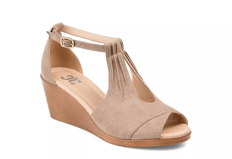 Journee Collection Womens Kedzie Wedge Sandal - Taupe 1 Journee Collection Womens Kedzie Wedge Sandal - Taupe