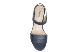 Lifestride Womens Yuma Wedge Sandal - Navy -Fashion Shoe Store US 01 201297 05