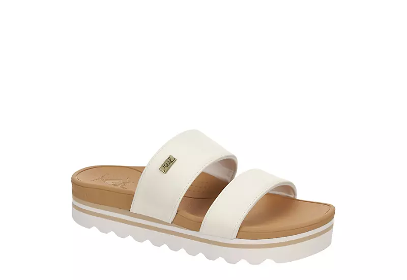 Reef Womens Banded Horizon Hi Slide Sandal - White 1 Reef Womens Banded Horizon Hi Slide Sandal - White