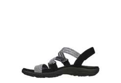 Skechers Womens Reggae Slim - Sweet Route Womens Sandal - Black -Fashion Shoe Store US 01 202492 02