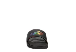 Puma Womens Cool Cat Rainbow Slide Sandal - Black -Fashion Shoe Store US 01 202625 02