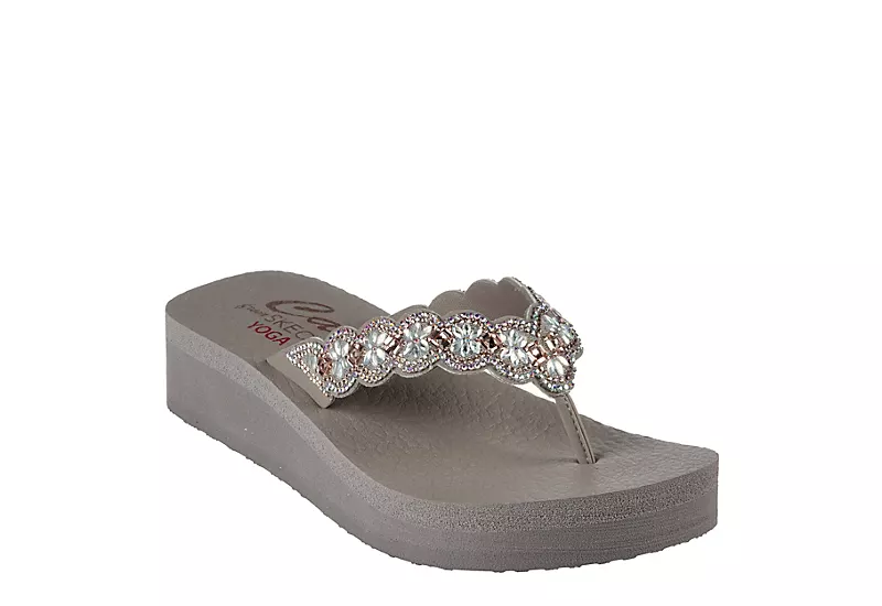 Skechers Womens Happy Spring Flip Flop Sandal - Taupe 1 Skechers Womens Happy Spring Flip Flop Sandal - Taupe