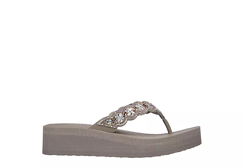 Skechers Womens Happy Spring Flip Flop Sandal - Taupe 2 Skechers Womens Happy Spring Flip Flop Sandal - Taupe - Image 2