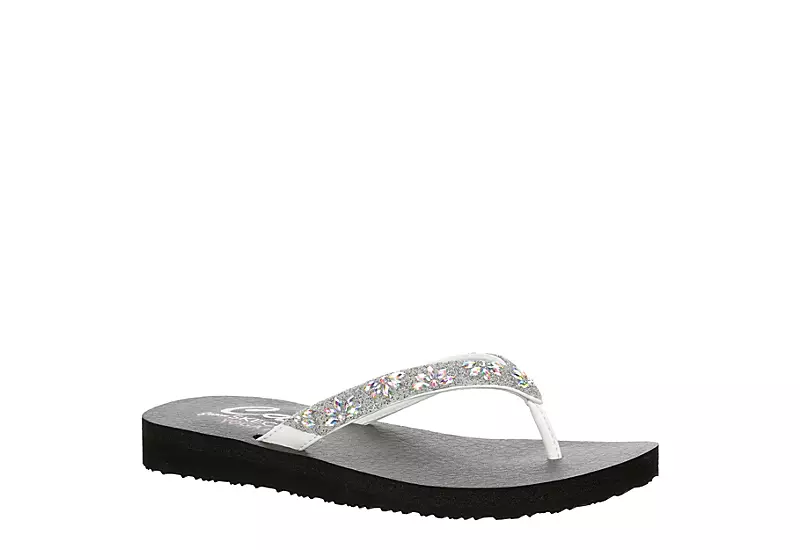 Skechers Womens Love Letter Flip Flop Sandal - White 1 Skechers Womens Love Letter Flip Flop Sandal - White