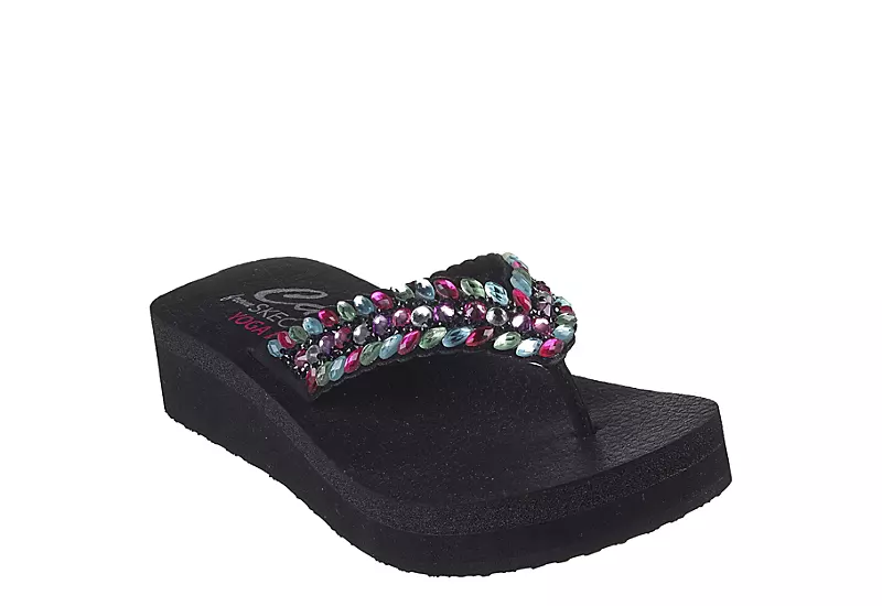 Skechers Womens Lovely Oasis Flip Flop Sandal - Black 1 Skechers Womens Lovely Oasis Flip Flop Sandal - Black