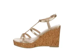 Michael By Michael Shannon Womens Natalia Wedge Sandal - Gold -Fashion Shoe Store US 01 203300 03