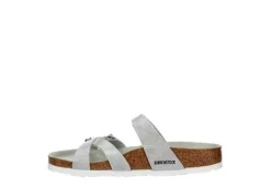 Birkenstock Womens Franca Vegan Footbed Sandal - Silver -Fashion Shoe Store US 01 203366 03
