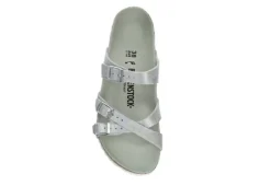 Birkenstock Womens Franca Vegan Footbed Sandal - Silver -Fashion Shoe Store US 01 203366 05
