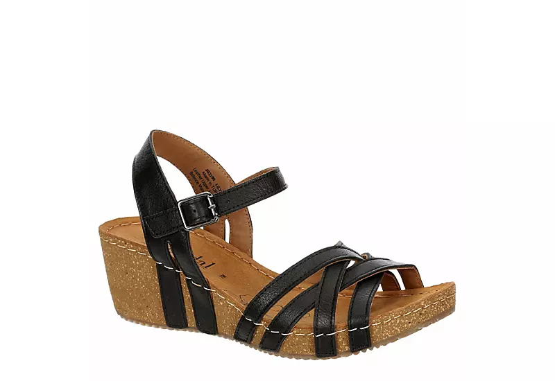 Bjorndal Womens Lily Wedge Sandal - Black 1 Bjorndal Womens Lily Wedge Sandal - Black