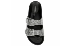 Madden Girl Womens Teddy Footbed Slide Sandal - Black -Fashion Shoe Store US 01 250030 05