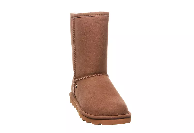 Bearpaw Womens Elle Short Vegan Fur Boot - Tan 3 Bearpaw Womens Elle Short Vegan Fur Boot - Tan - Image 3