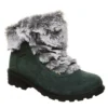 Bearpaw Womens Serenity Lace Up Fur Boot - Dark Green