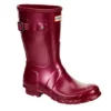 Hunter Boots Llc Womens Original Short Nebula Rain Boot - Burgundy