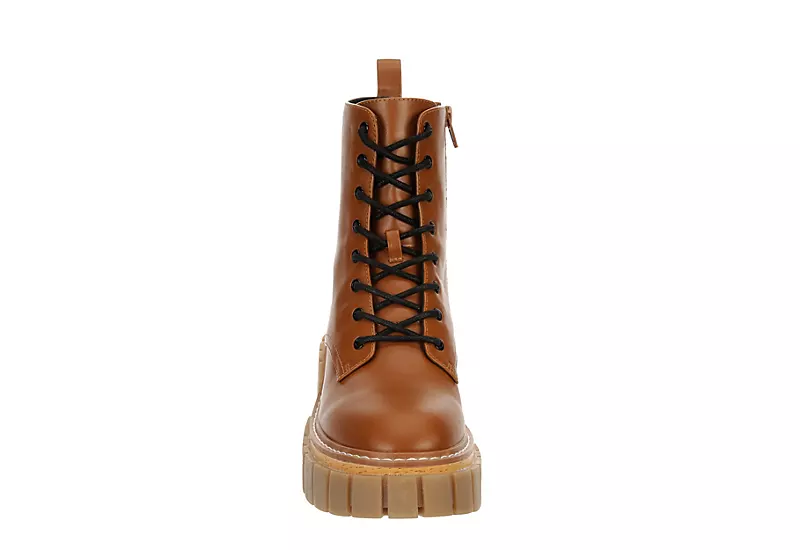 Madden Girl Womens Philly Lace Up Boot - Cognac 3 Madden Girl Womens Philly Lace Up Boot - Cognac - Image 3