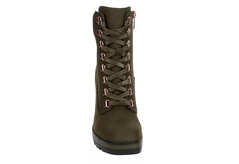 Limelight Womens Halle Lace-up Boot - Olive 3 Limelight Womens Halle Lace-up Boot - Olive - Image 3