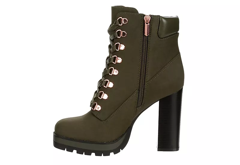 Limelight Womens Halle Lace-up Boot - Olive 4 Limelight Womens Halle Lace-up Boot - Olive - Image 4