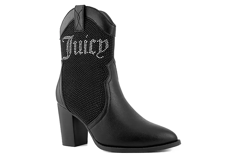Juicy Couture Womens Tamra Western Boot - Black 1 Juicy Couture Womens Tamra Western Boot - Black
