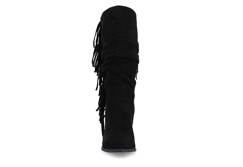 Journee Collection Womens Hartly Fringed Wide Calf Dress Boot - Black 3 Journee Collection Womens Hartly Fringed Wide Calf Dress Boot - Black - Image 3