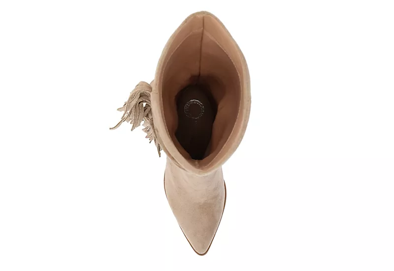 Journee Collection Womens Hartly Fringed Wide Calf Dress Boot - Taupe 6 Journee Collection Womens Hartly Fringed Wide Calf Dress Boot - Taupe - Image 6