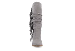 Journee Collection Womens Hartly Fringed Wide Calf Dress Boot - Grey 9 Journee Collection Womens Hartly Fringed Wide Calf Dress Boot - Grey -Fashion Shoe Store US 01 303179 02