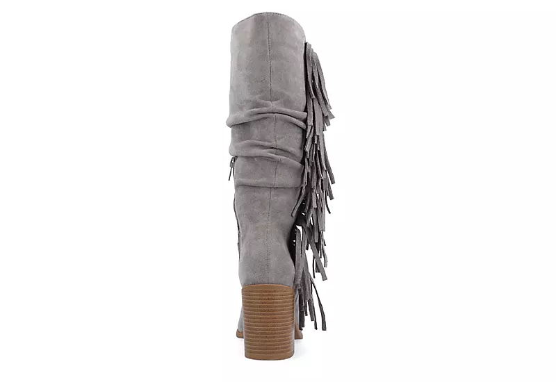 Journee Collection Womens Hartly Fringed Wide Calf Dress Boot - Grey 5 Journee Collection Womens Hartly Fringed Wide Calf Dress Boot - Grey - Image 5