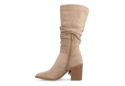 Journee Collection Womens Hartly Fringed Extra Wide Calf Dress Boot - Taupe -Fashion Shoe Store US 01 303183 03