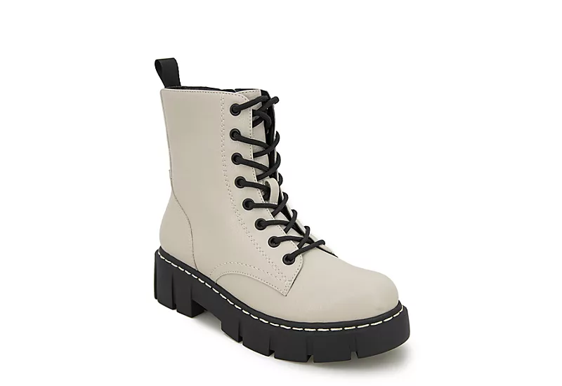 Unionbay Womens Lester Combat Boot - Off White 1 Unionbay Womens Lester Combat Boot - Off White