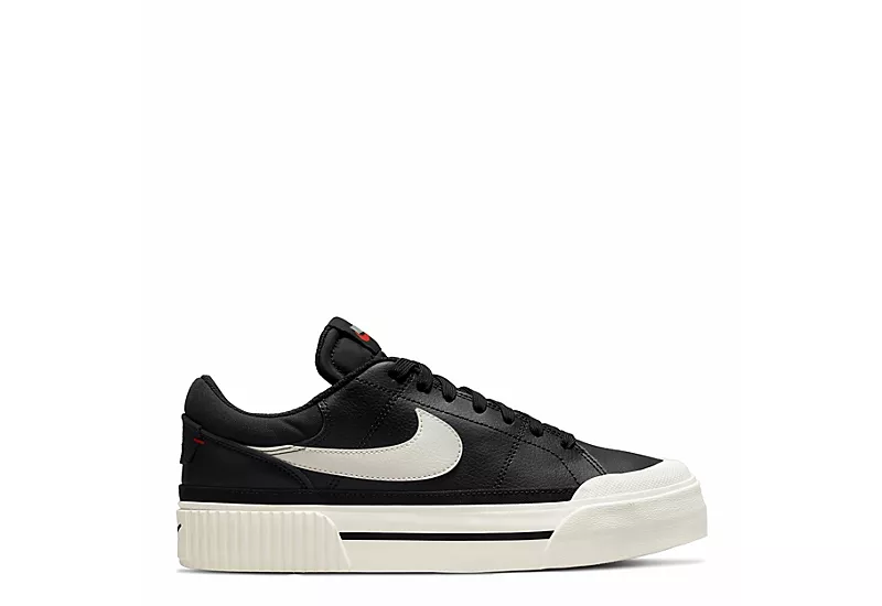 Nike Womens Court Legacy Lift Sneaker - Black 2 Nike Womens Court Legacy Lift Sneaker - Black - Image 2