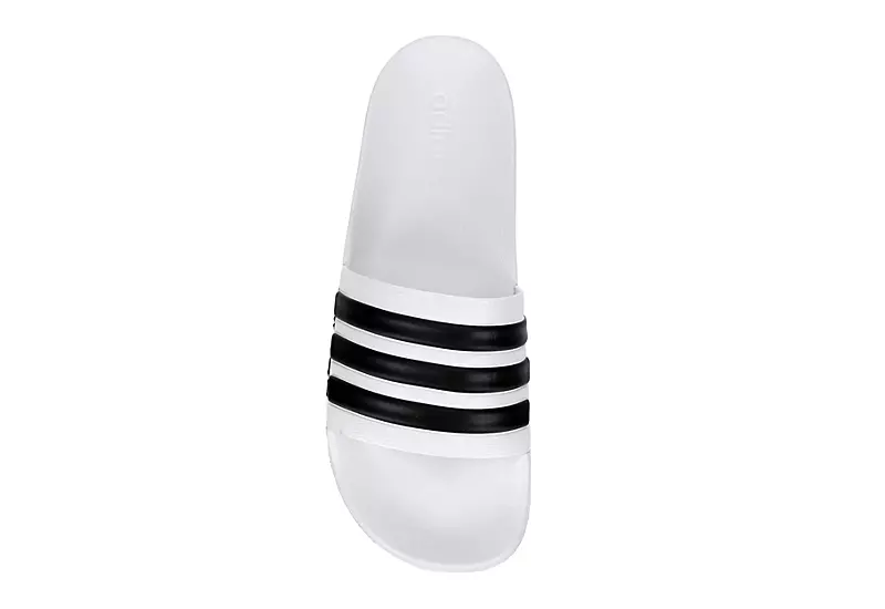 Adidas Mens Adilette Shower Slide Sandal - White 6 Adidas Mens Adilette Shower Slide Sandal - White - Image 6
