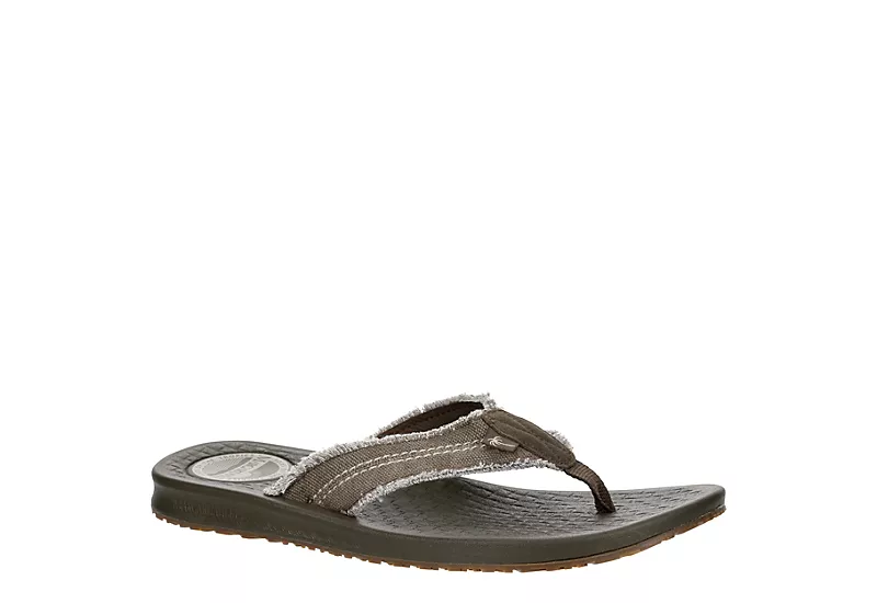 Margaritaville Mens Rag Time Flip Flop Sandal - Dark Brown