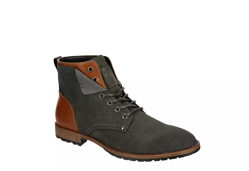 Restoration Mens Crush Lace-up Boot - Grey 1 Restoration Mens Crush Lace-up Boot - Grey