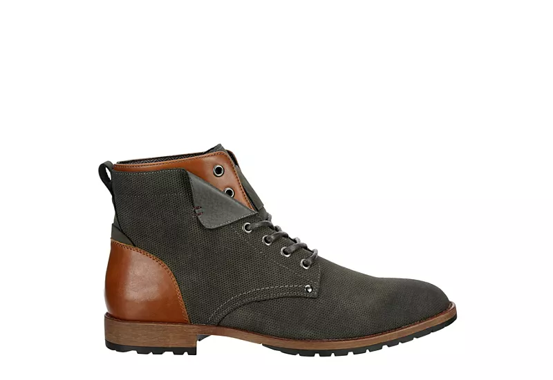 Restoration Mens Crush Lace-up Boot - Grey 2 Restoration Mens Crush Lace-up Boot - Grey - Image 2