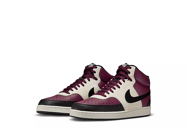 Nike Mens Court Vision Mid Sneaker - Dark Red 1 Nike Mens Court Vision Mid Sneaker - Dark Red