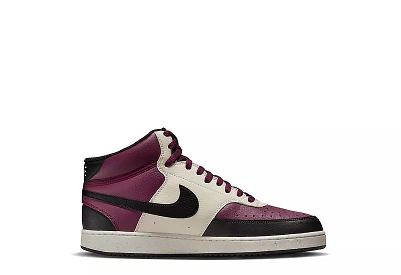 Nike Mens Court Vision Mid Sneaker - Dark Red 2 Nike Mens Court Vision Mid Sneaker - Dark Red - Image 2