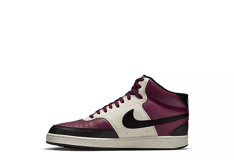 Nike Mens Court Vision Mid Sneaker - Dark Red 3 Nike Mens Court Vision Mid Sneaker - Dark Red - Image 3
