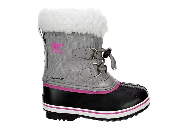 Sorel Girls Infant Pac Nylon Wp Snow Boot - Grey 2 Sorel Girls Infant Pac Nylon Wp Snow Boot - Grey - Image 2